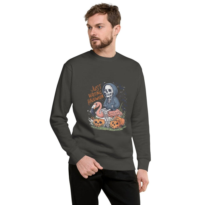 Just Waiting Halloween Graphic Sweatshirt - Vintage Black - S - ArtyKoala