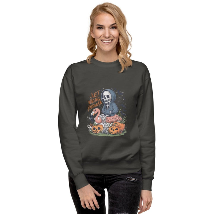 Just Waiting Halloween Graphic Sweatshirt - Black - S - ArtyKoala
