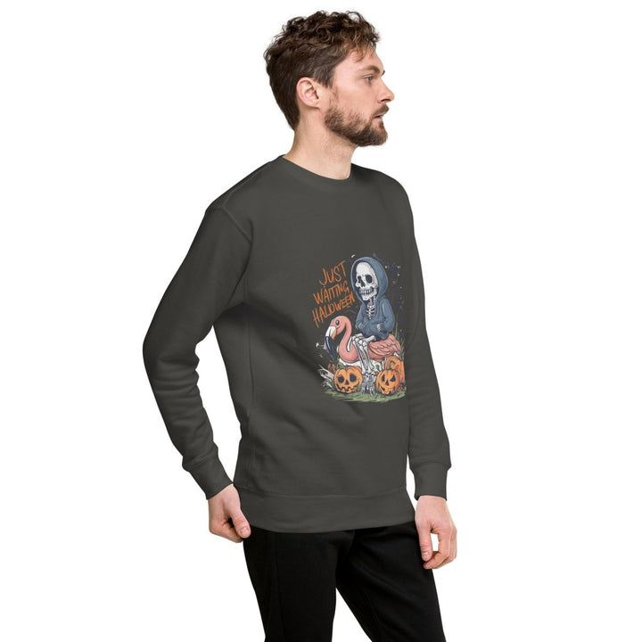 Just Waiting Halloween Graphic Sweatshirt - Vintage Black - S - ArtyKoala