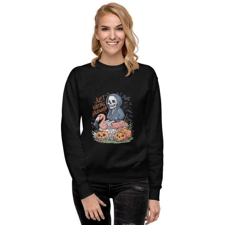 Just Waiting Halloween Graphic Sweatshirt - Black - S - ArtyKoala