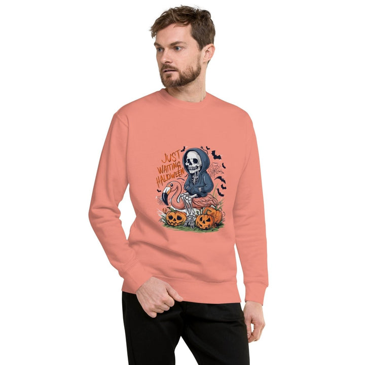 Just Waiting Halloween Graphic Sweatshirt - Dusty Rose - S - ArtyKoala