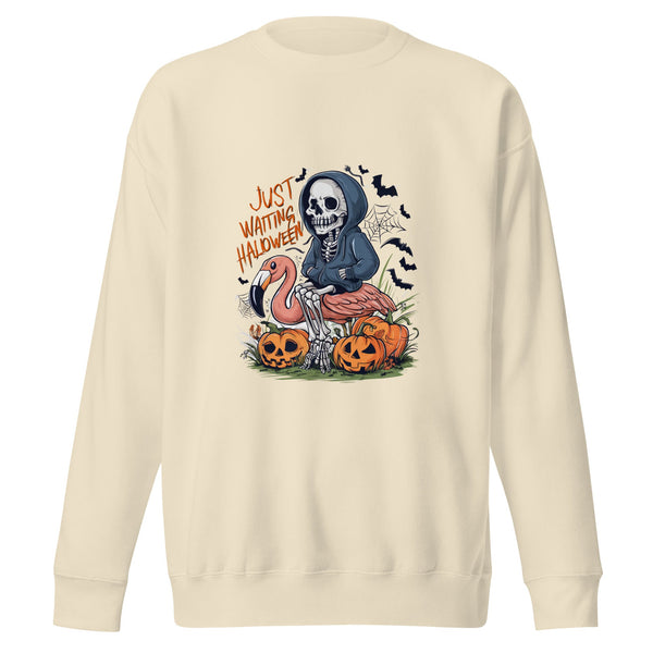 Just Waiting Halloween Unisex Premium Sweatshirt - Black / S - ArtyKoala