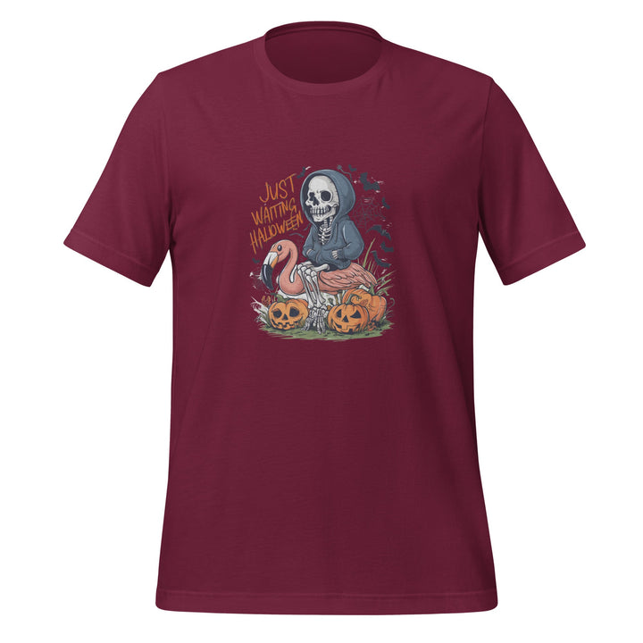 Just Waiting Halloween Unisex Premium T-shirt - Maroon / XS - ArtyKoala