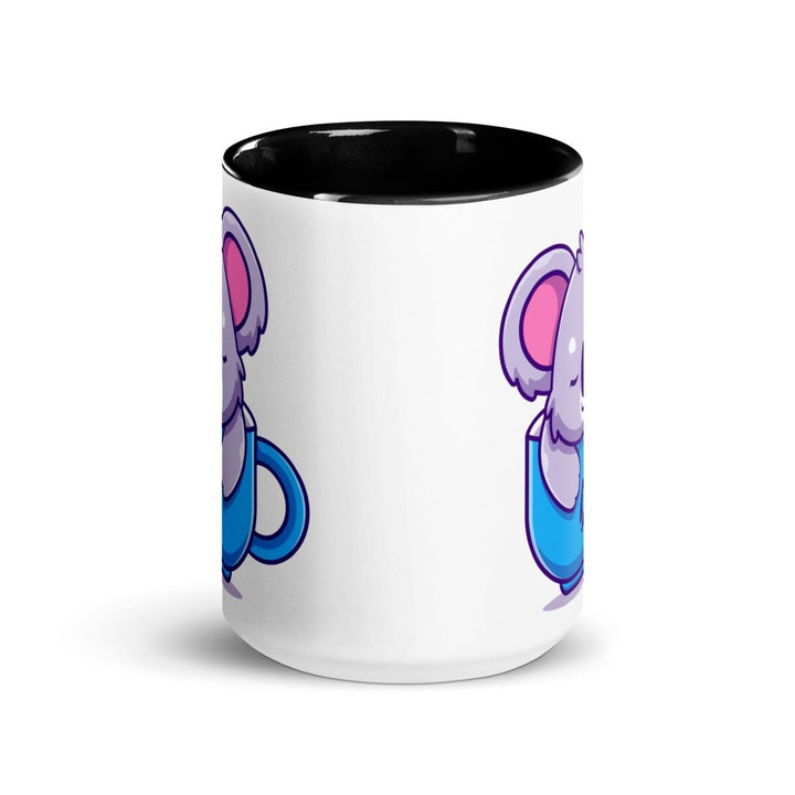 Koala Sleeping Colorful Print Mug - Black - 15 oz - ArtyKoala