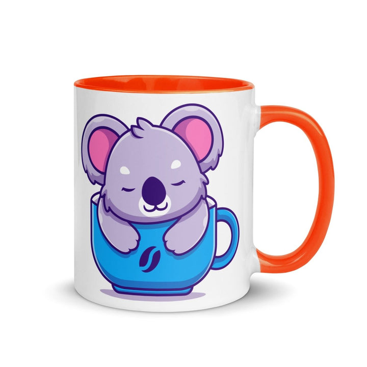 Koala Sleeping Colorful Print Mug - Orange - 11 oz - ArtyKoala