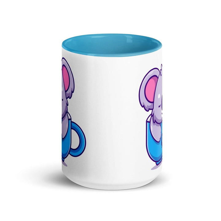 Koala Sleeping Colorful Print Mug - Blue - 15 oz - ArtyKoala