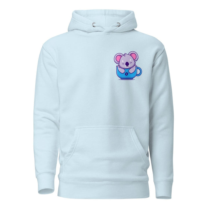 Koala Sleeping in a Cup Graphic Hoodie - Sky Blue - S - ArtyKoala