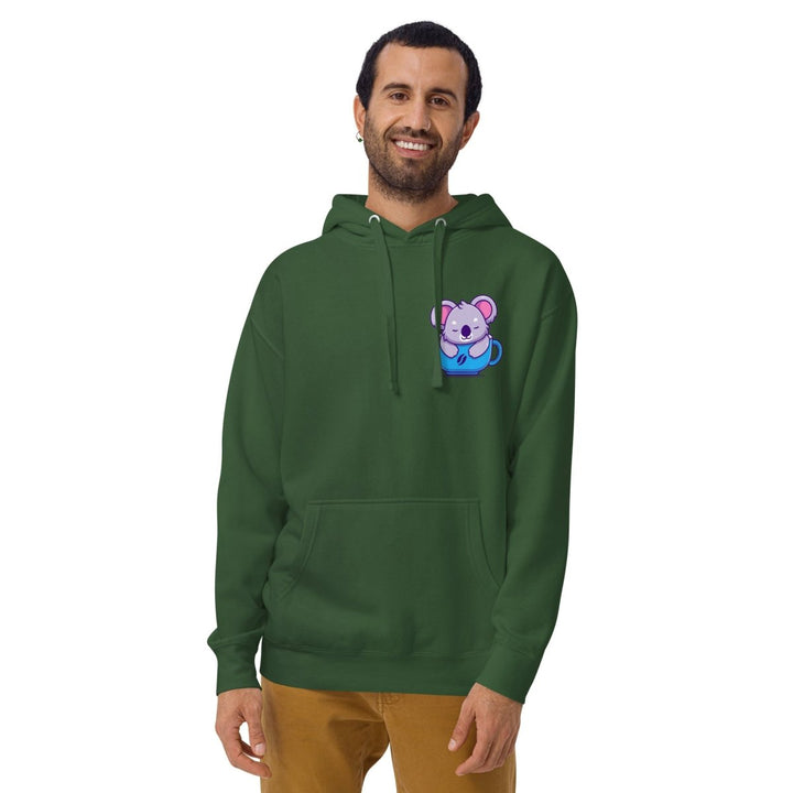 Koala Sleeping in a Cup Graphic Hoodie - Black - S - ArtyKoala
