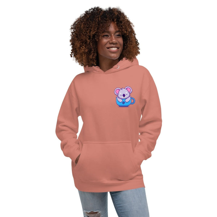 Koala Sleeping in a Cup Graphic Hoodie - Black - S - ArtyKoala