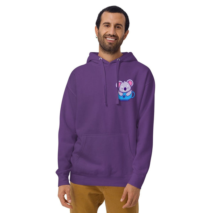 Koala Sleeping in a Cup Graphic Hoodie - Black - S - ArtyKoala