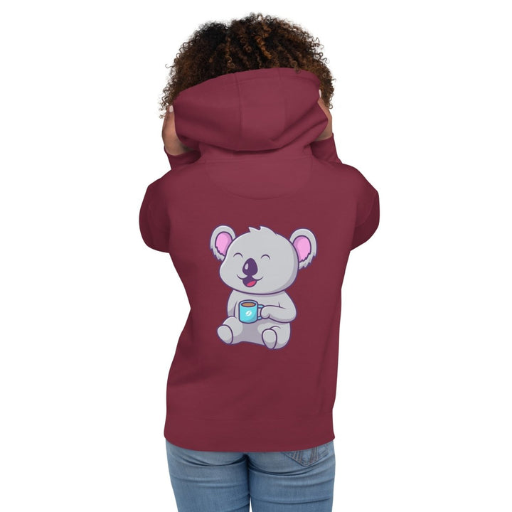 Koala Sleeping in a Cup Graphic Hoodie - Black - S - ArtyKoala