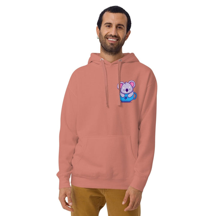 Koala Sleeping in a Cup Graphic Hoodie - Black - S - ArtyKoala