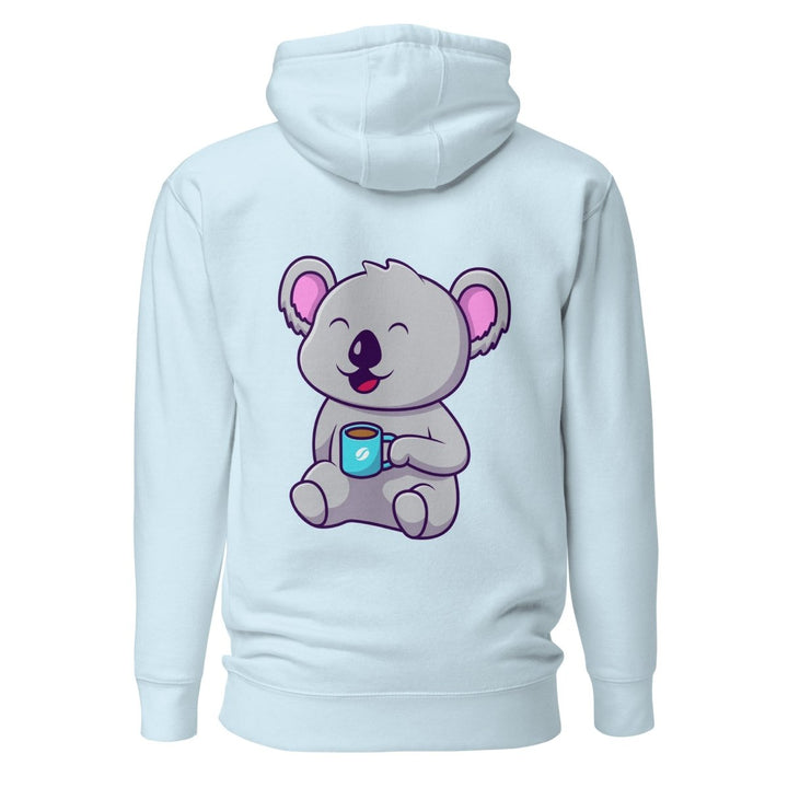 Koala Sleeping in a Cup Graphic Hoodie - Sky Blue - S - ArtyKoala