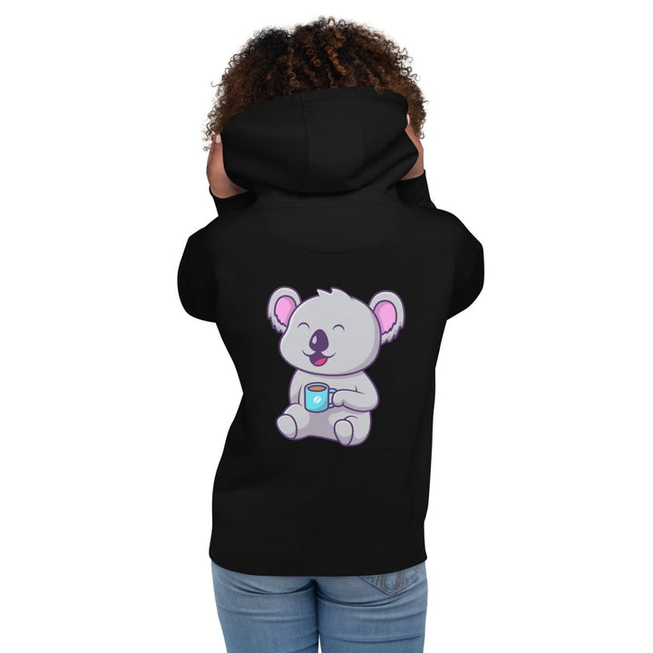 Koala Sleeping in a Cup Graphic Hoodie - Black - S - ArtyKoala