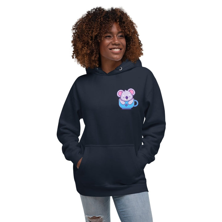 Koala Sleeping in a Cup Graphic Hoodie - Black - S - ArtyKoala