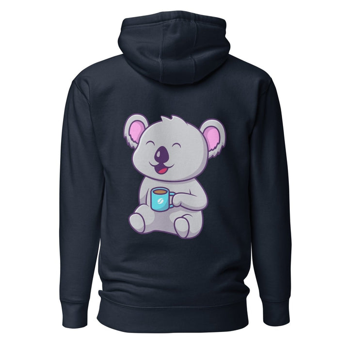 Koala Sleeping in a Cup Graphic Hoodie - Navy Blazer - S - ArtyKoala