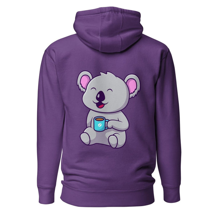 Koala Sleeping in a Cup Graphic Hoodie - Purple - S - ArtyKoala