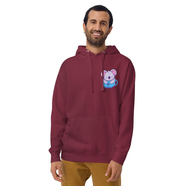 Koala Sleeping in a Cup Graphic Hoodie - Black - S - ArtyKoala