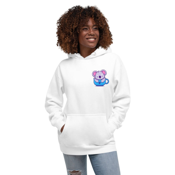 Koala Sleeping in a Cup Graphic Hoodie - Black - S - ArtyKoala