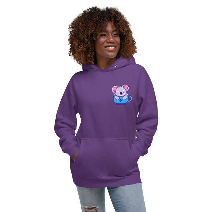 Koala Sleeping in a Cup Graphic Hoodie - Black - S - ArtyKoala