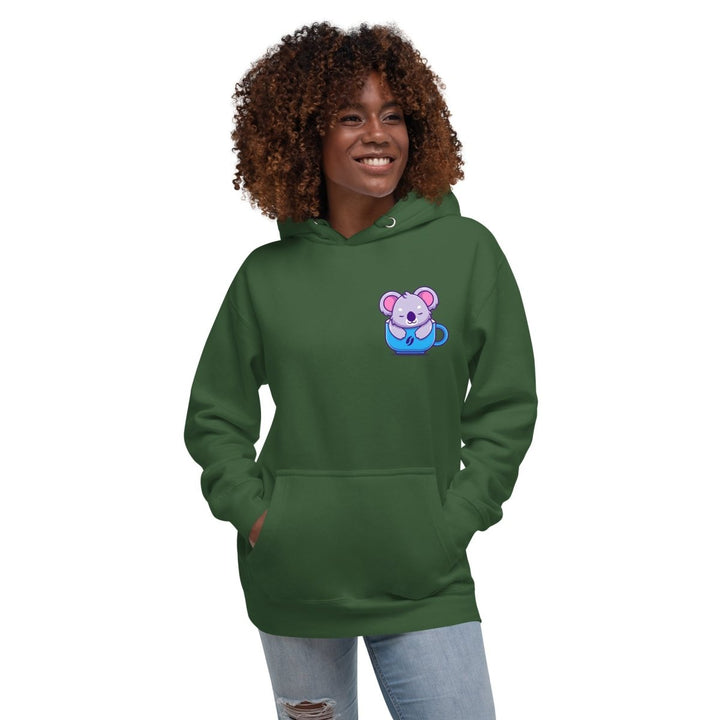 Koala Sleeping in a Cup Graphic Hoodie - Black - S - ArtyKoala