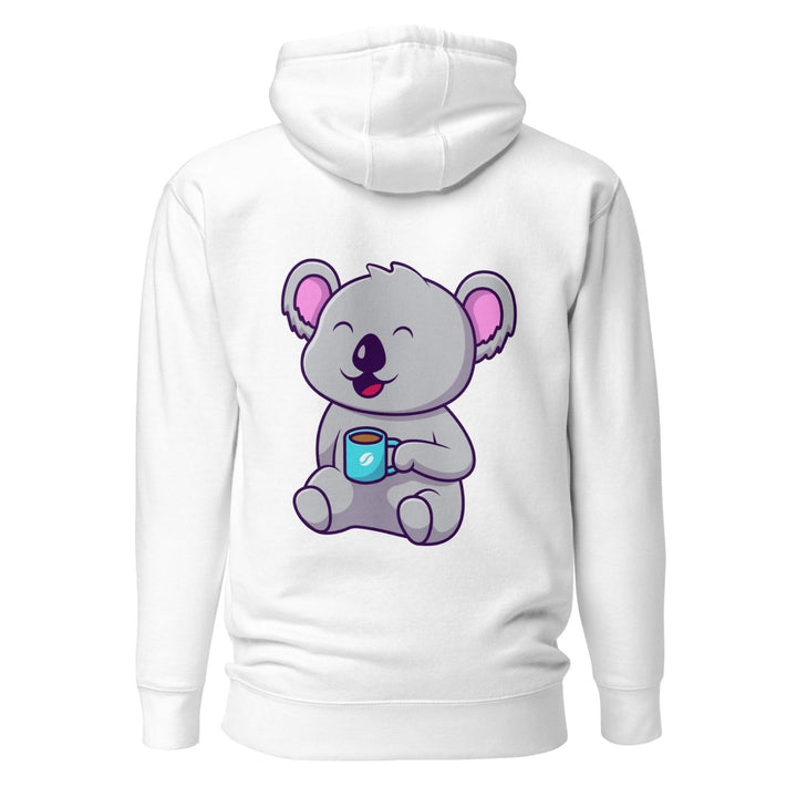 Koala Sleeping in a Cup Graphic Hoodie - White - S - ArtyKoala
