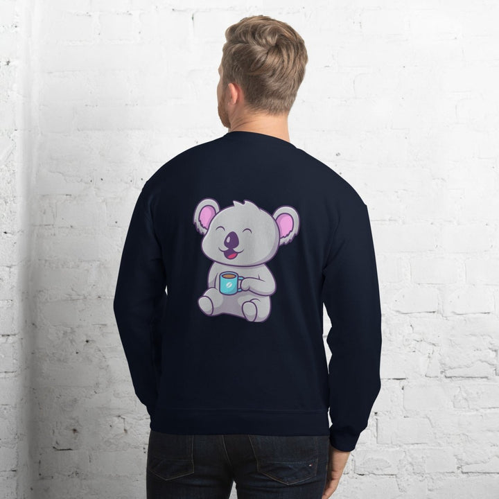 Koala Sleeping in a Cup Graphic Sweatshirt - Black - S - ArtyKoala