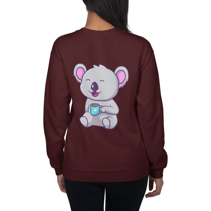Koala Sleeping in a Cup Graphic Sweatshirt - Black - S - ArtyKoala