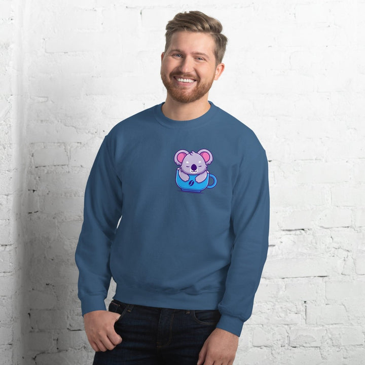 Koala Sleeping in a Cup Graphic Sweatshirt - Black - S - ArtyKoala