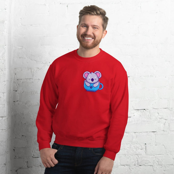 Koala Sleeping in a Cup Graphic Sweatshirt - Black - S - ArtyKoala