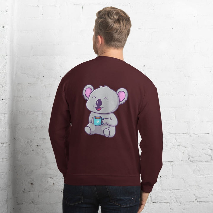 Koala Sleeping in a Cup Graphic Sweatshirt - Black - S - ArtyKoala