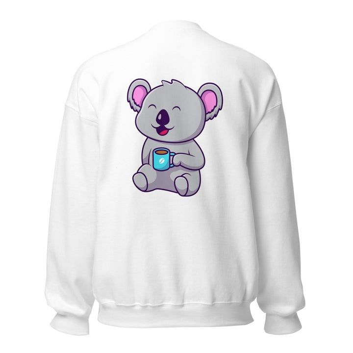 Koala Sleeping in a Cup Graphic Sweatshirt - White - S - ArtyKoala