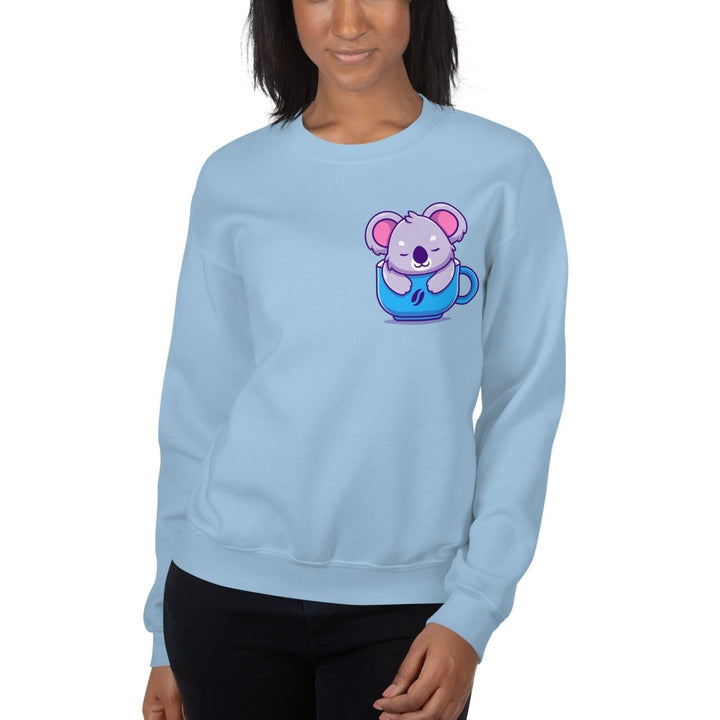 Koala Sleeping in a Cup Graphic Sweatshirt - Black - S - ArtyKoala