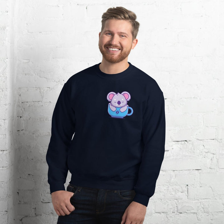 Koala Sleeping in a Cup Graphic Sweatshirt - Black - S - ArtyKoala