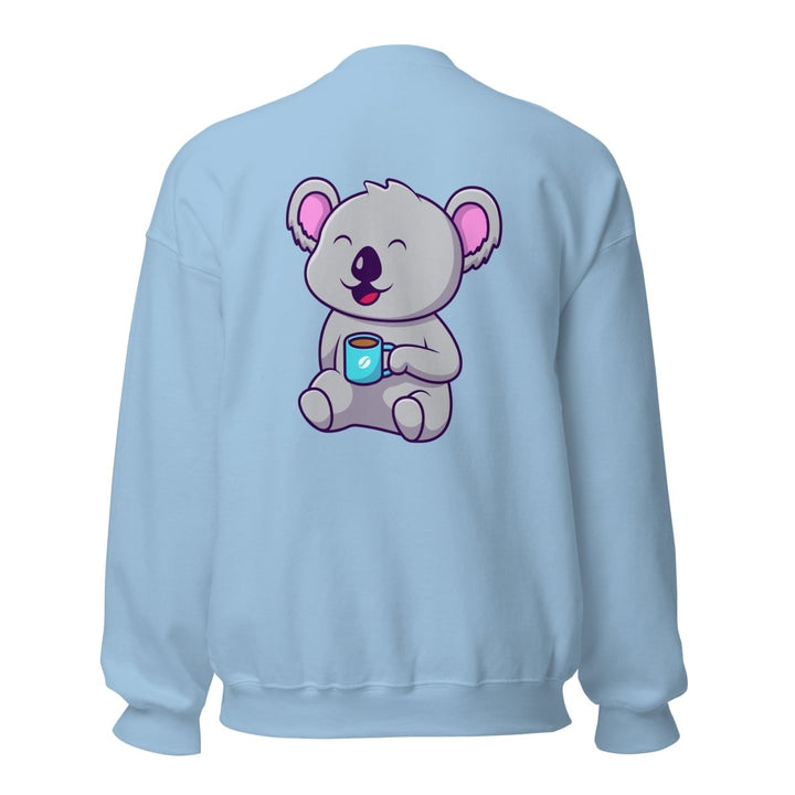 Koala Sleeping in a Cup Graphic Sweatshirt - Light Blue - S - ArtyKoala