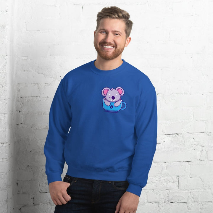 Koala Sleeping in a Cup Graphic Sweatshirt - Black - S - ArtyKoala