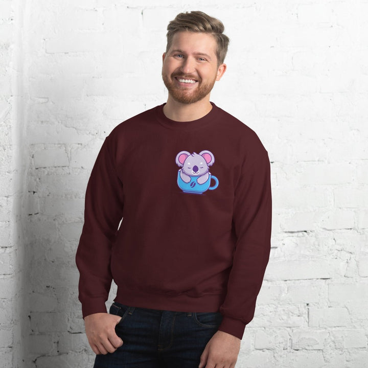 Koala Sleeping in a Cup Graphic Sweatshirt - Black - S - ArtyKoala