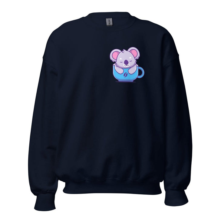 Koala Sleeping in a Cup Graphic Sweatshirt - Navy - S - ArtyKoala