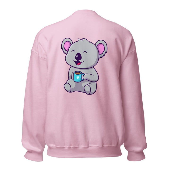 Koala Sleeping in a Cup Graphic Sweatshirt - Light Pink - S - ArtyKoala