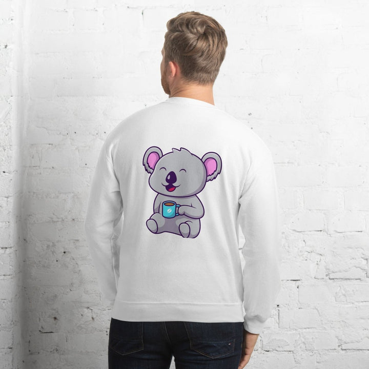 Koala Sleeping in a Cup Graphic Sweatshirt - Black - S - ArtyKoala