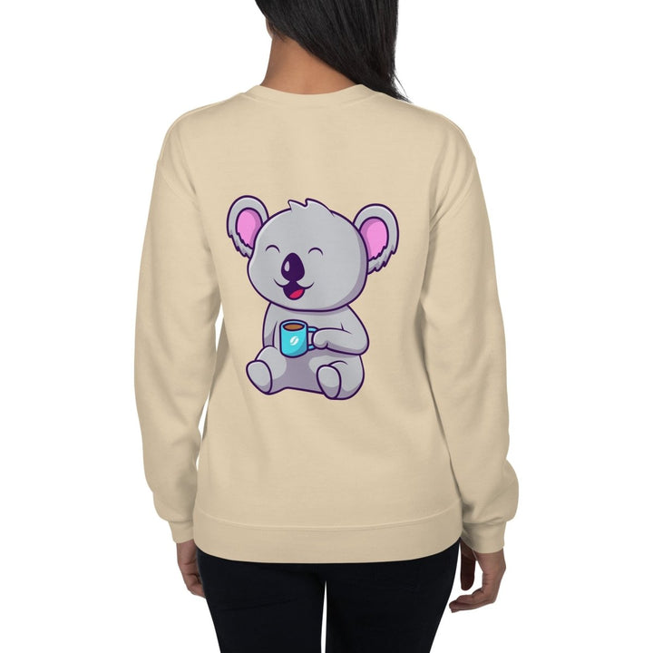 Koala Sleeping in a Cup Graphic Sweatshirt - Black - S - ArtyKoala