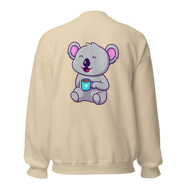 Koala Sleeping in a Cup Graphic Sweatshirt - Sand - S - ArtyKoala