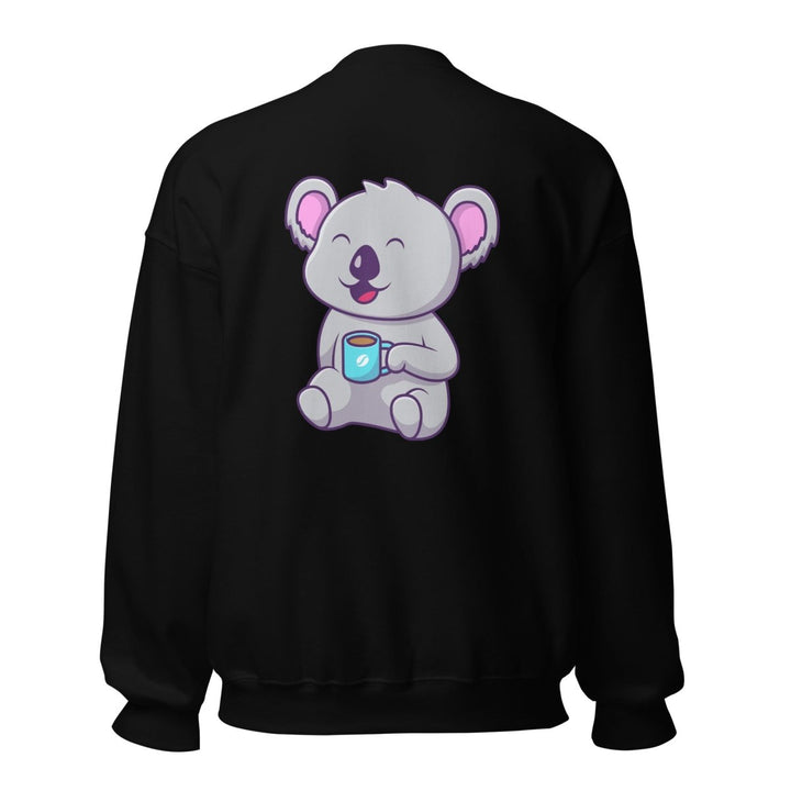 Koala Sleeping in a Cup Graphic Sweatshirt - Black - S - ArtyKoala