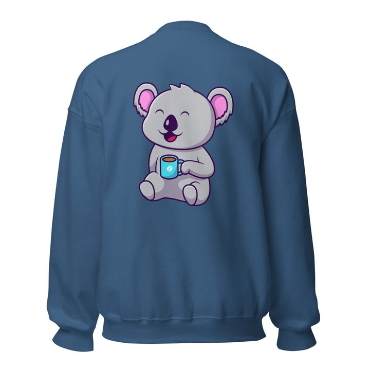 Koala Sleeping in a Cup Graphic Sweatshirt - Indigo Blue - S - ArtyKoala