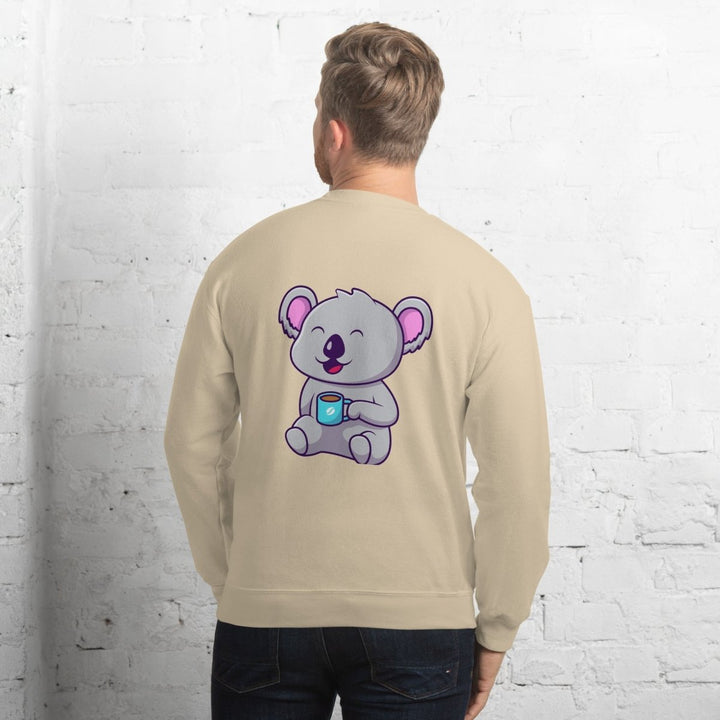 Koala Sleeping in a Cup Graphic Sweatshirt - Black - S - ArtyKoala