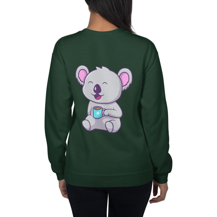 Koala Sleeping in a Cup Graphic Sweatshirt - Black - S - ArtyKoala