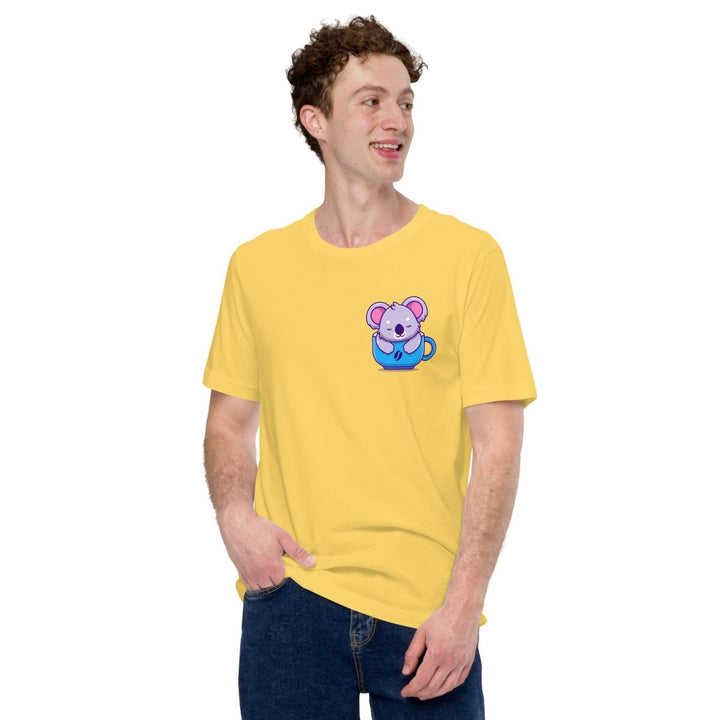 Koala Sleeping in a Cup Graphic Tee - Black - S - ArtyKoala