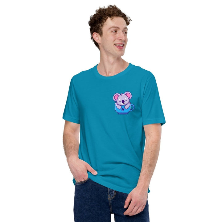 Koala Sleeping in a Cup Graphic Tee - Black - S - ArtyKoala