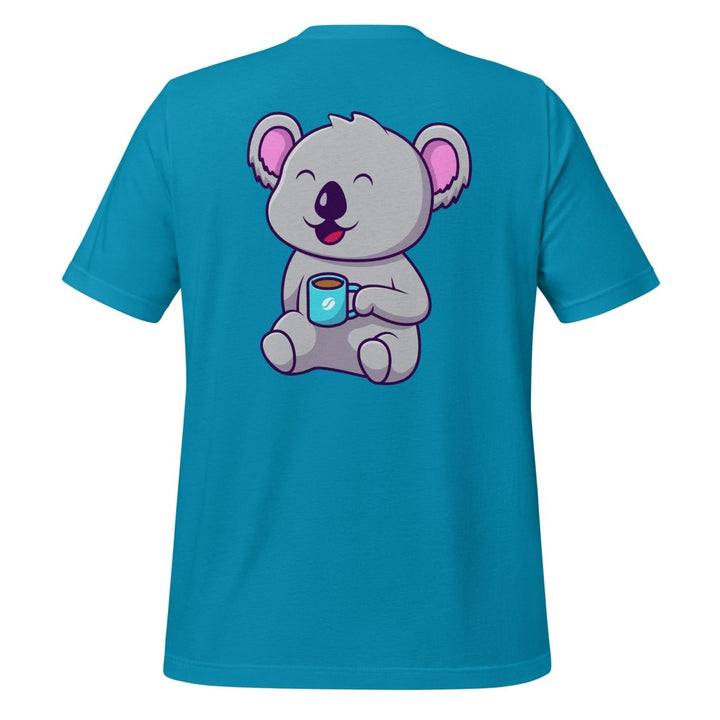 Koala Sleeping in a Cup Graphic Tee - Aqua - S - ArtyKoala