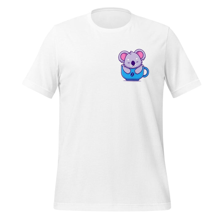Koala Sleeping in a Cup Graphic Tee - White - S - ArtyKoala